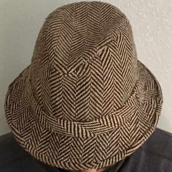Vintage Other - Unisex tweed brown tan plaid flannel fedora